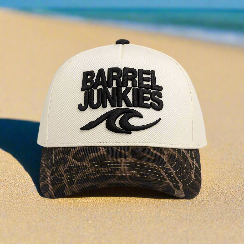 BARREL JUNKIES Cheetah Brim Surf Cap